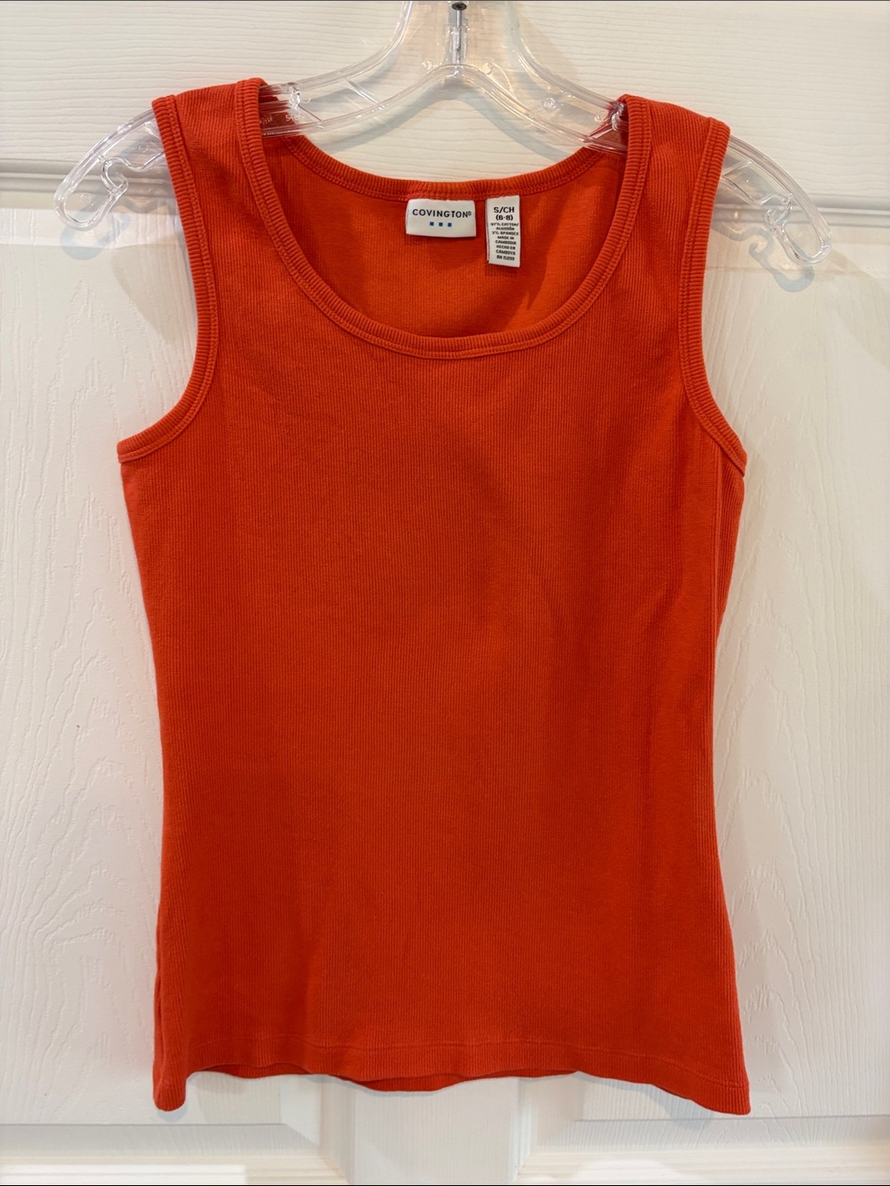 Covington Women's Orange Ribbed Scoop Neck Tank